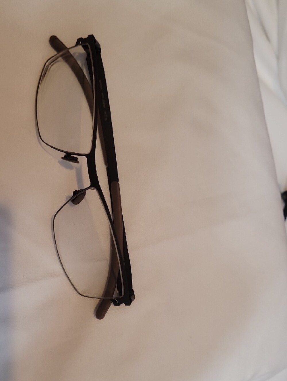 MYKITA Rimless Rectangular Glasses with Brown Temples - Picture 10 of 10